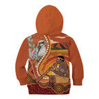 Australia Didgeridoo Kid Hoodie Aussie Kookaburra Indigenous Dot Art