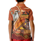 Australia Didgeridoo Kid Polo Shirt Aussie Kookaburra Indigenous Dot Art