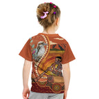 Australia Didgeridoo Kid T Shirt Aussie Kookaburra Indigenous Dot Art