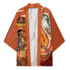 Australia Didgeridoo Kimono Aussie Kookaburra Indigenous Dot Art