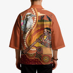 Australia Didgeridoo Kimono Aussie Kookaburra Indigenous Dot Art