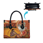 Australia Didgeridoo Leather Bag Aussie Kookaburra Indigenous Dot Art