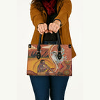 Australia Didgeridoo Leather Bag Aussie Kookaburra Indigenous Dot Art