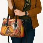 Australia Didgeridoo Leather Bag Aussie Kookaburra Indigenous Dot Art