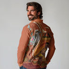 Australia Didgeridoo Long Sleeve Polo Shirt Aussie Kookaburra Indigenous Dot Art
