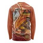 Australia Didgeridoo Long Sleeve Shirt Aussie Kookaburra Indigenous Dot Art