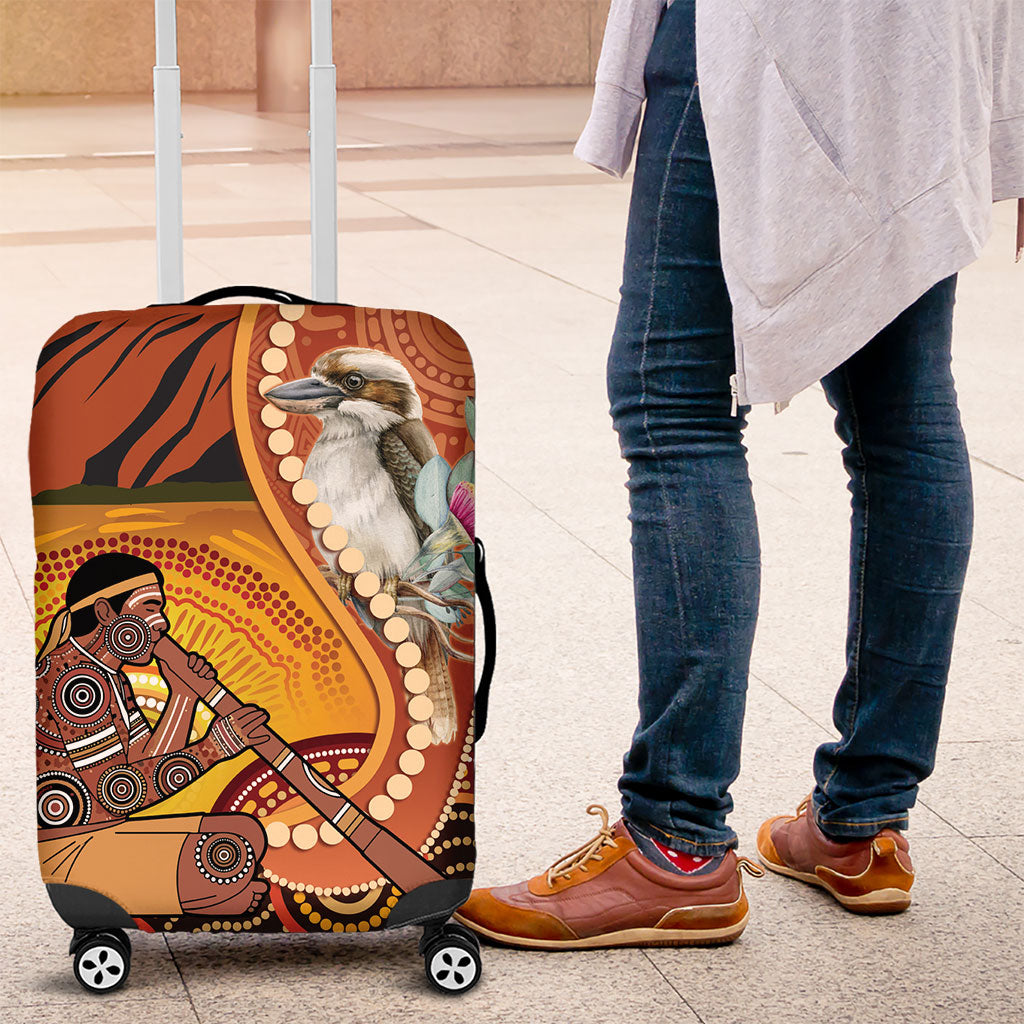Australia Didgeridoo Luggage Cover Aussie Kookaburra Indigenous Dot Art