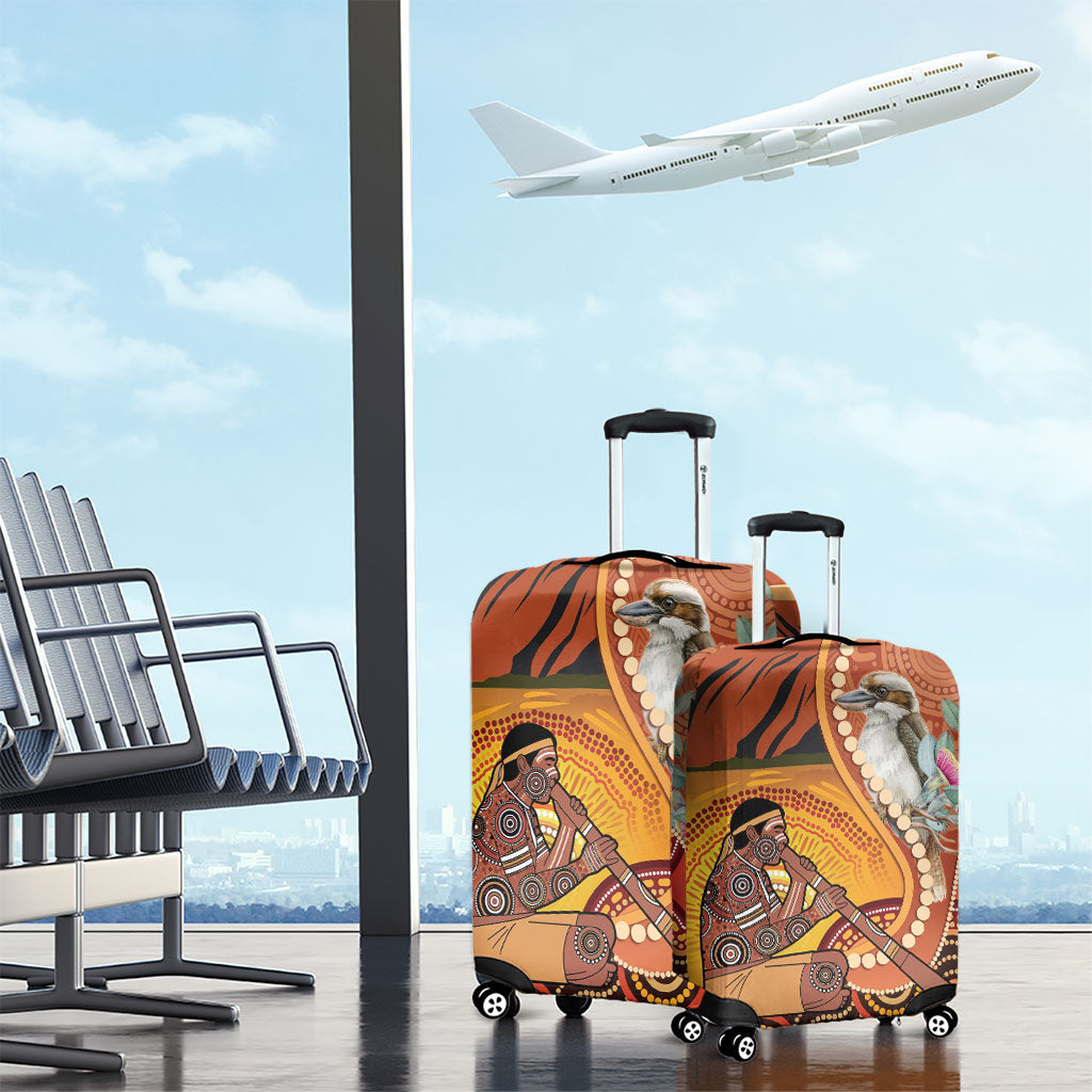 Australia Didgeridoo Luggage Cover Aussie Kookaburra Indigenous Dot Art