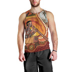 Australia Didgeridoo Men Tank Top Aussie Kookaburra Indigenous Dot Art