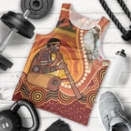 Australia Didgeridoo Men Tank Top Aussie Kookaburra Indigenous Dot Art