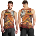 Australia Didgeridoo Men Tank Top Aussie Kookaburra Indigenous Dot Art