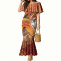 Australia Didgeridoo Mermaid Dress Aussie Kookaburra Indigenous Dot Art