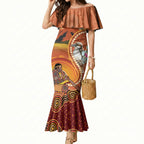 Australia Didgeridoo Mermaid Dress Aussie Kookaburra Indigenous Dot Art