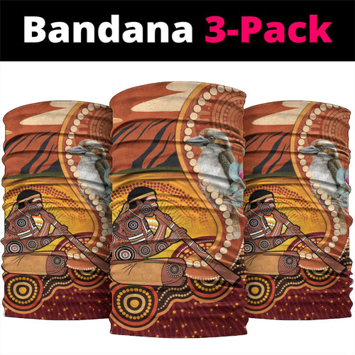Australia Didgeridoo Neck Gaiter Aussie Kookaburra Indigenous Dot Art