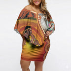 Australia Didgeridoo Off Shoulder Short Dress Aussie Kookaburra Indigenous Dot Art