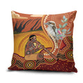 Australia Didgeridoo Pillow Cover Aussie Kookaburra Indigenous Dot Art