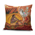 Australia Didgeridoo Pillow Cover Aussie Kookaburra Indigenous Dot Art