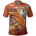 Australia Didgeridoo Polo Shirt Aussie Kookaburra Indigenous Dot Art