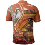 Australia Didgeridoo Polo Shirt Aussie Kookaburra Indigenous Dot Art