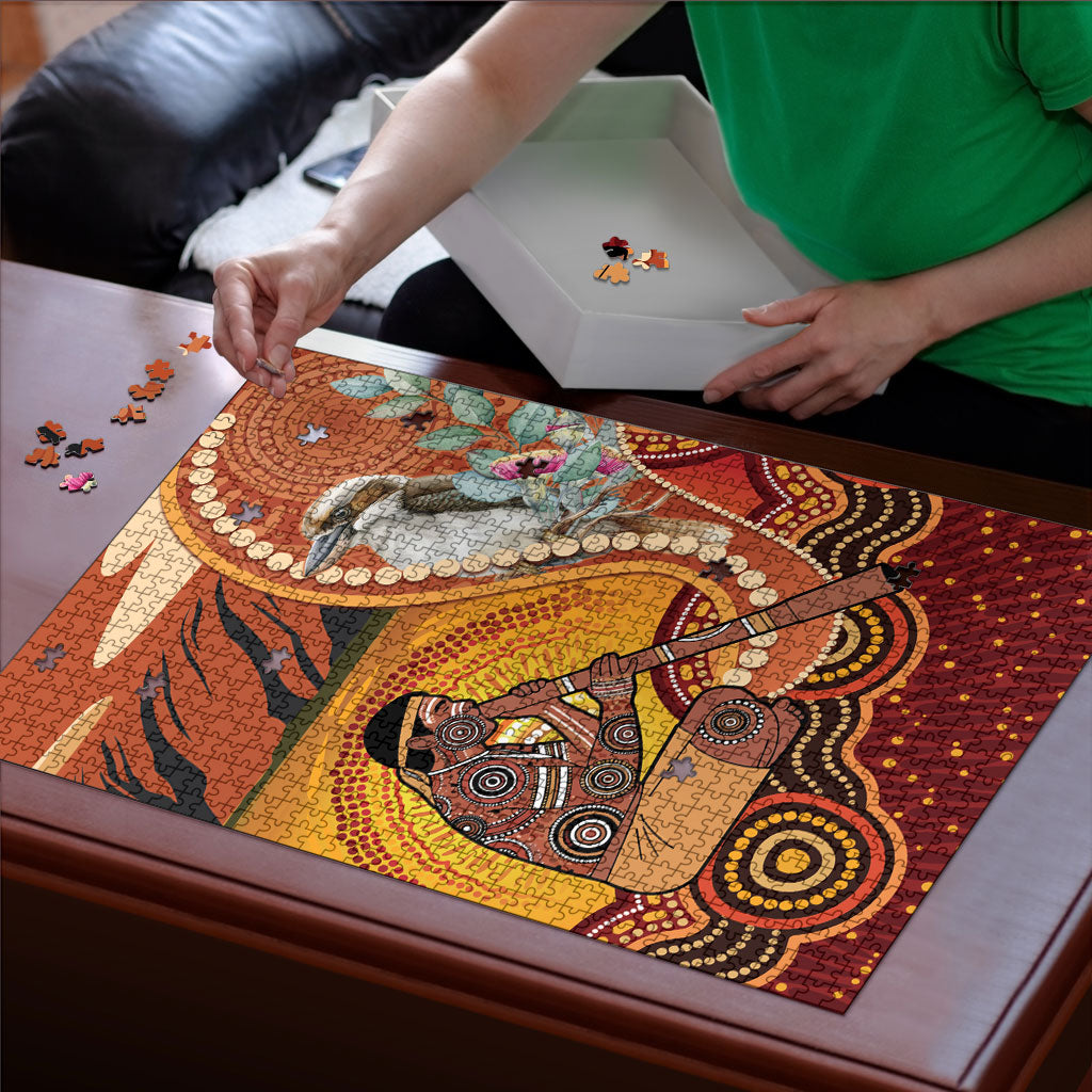 Australia Didgeridoo Puzzle Aussie Kookaburra Indigenous Dot Art