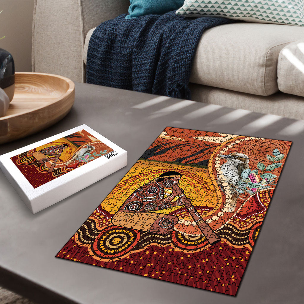 Australia Didgeridoo Puzzle Aussie Kookaburra Indigenous Dot Art