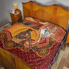 Australia Didgeridoo Quilt Aussie Kookaburra Indigenous Dot Art