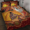 Australia Didgeridoo Quilt Bed Set Aussie Kookaburra Indigenous Dot Art