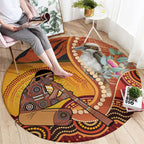 Australia Didgeridoo Round Carpet Aussie Kookaburra Indigenous Dot Art