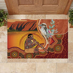 Australia Didgeridoo Rubber Doormat Aussie Kookaburra Indigenous Dot Art