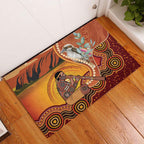 Australia Didgeridoo Rubber Doormat Aussie Kookaburra Indigenous Dot Art