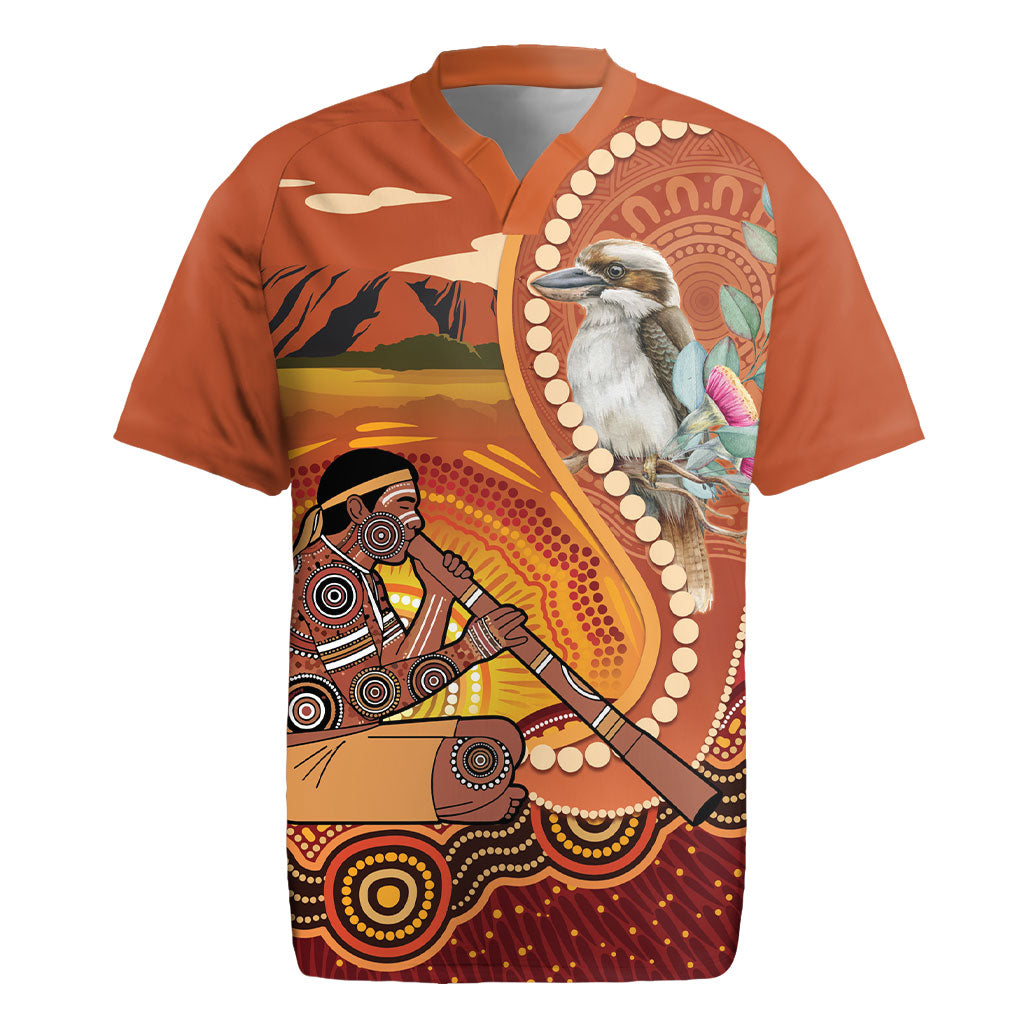 Australia Didgeridoo Rugby Jersey Aussie Kookaburra Indigenous Dot Art