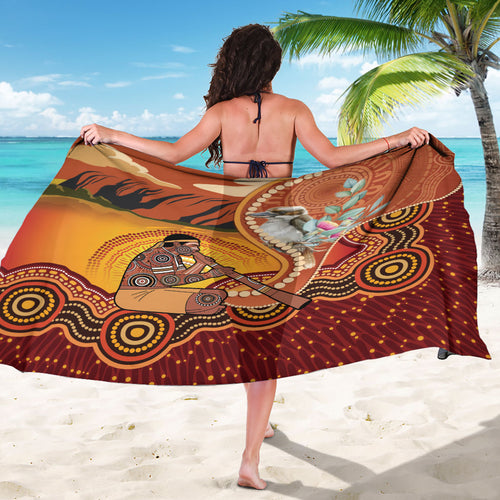 Australia Didgeridoo Sarong Aussie Kookaburra Indigenous Dot Art