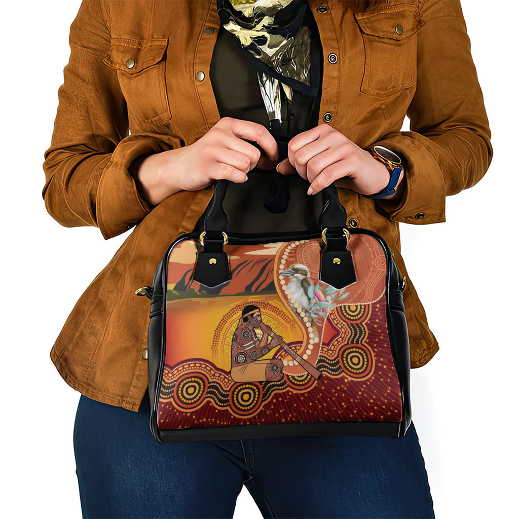Australia Didgeridoo Shoulder Handbag Aussie Kookaburra Indigenous Dot Art