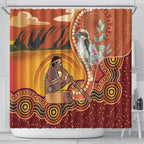 Australia Didgeridoo Shower Curtain Aussie Kookaburra Indigenous Dot Art