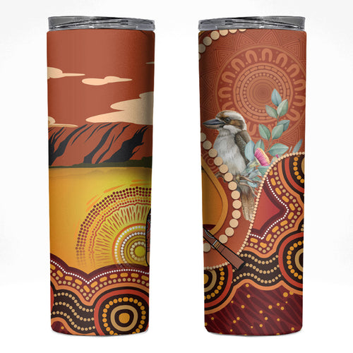 Australia Didgeridoo Skinny Tumbler Aussie Kookaburra Indigenous Dot Art