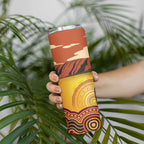 Australia Didgeridoo Skinny Tumbler Aussie Kookaburra Indigenous Dot Art