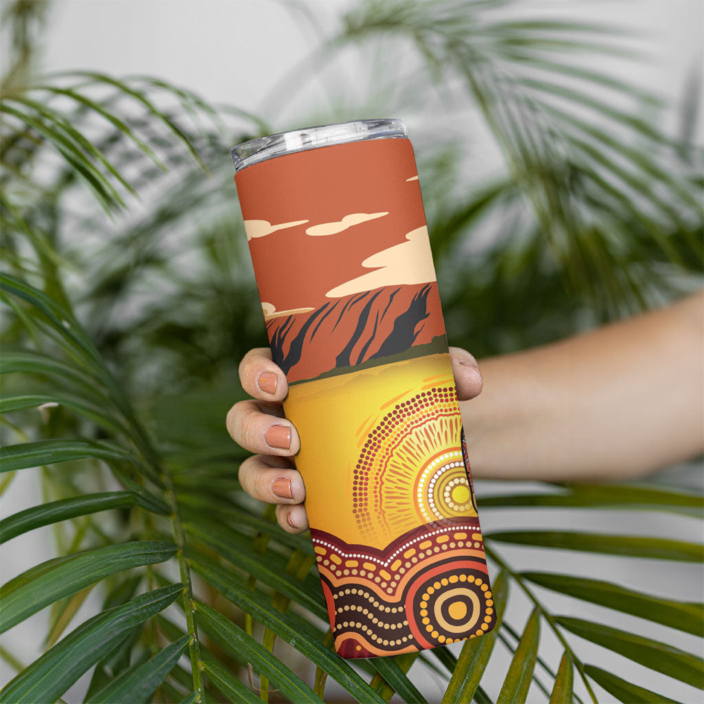 Australia Didgeridoo Skinny Tumbler Aussie Kookaburra Indigenous Dot Art