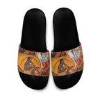 Australia Didgeridoo Slide Sandals Aussie Kookaburra Indigenous Dot Art