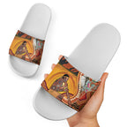 Australia Didgeridoo Slide Sandals Aussie Kookaburra Indigenous Dot Art