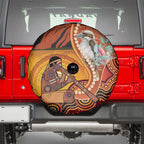 Australia Didgeridoo Spare Tire Cover Aussie Kookaburra Indigenous Dot Art
