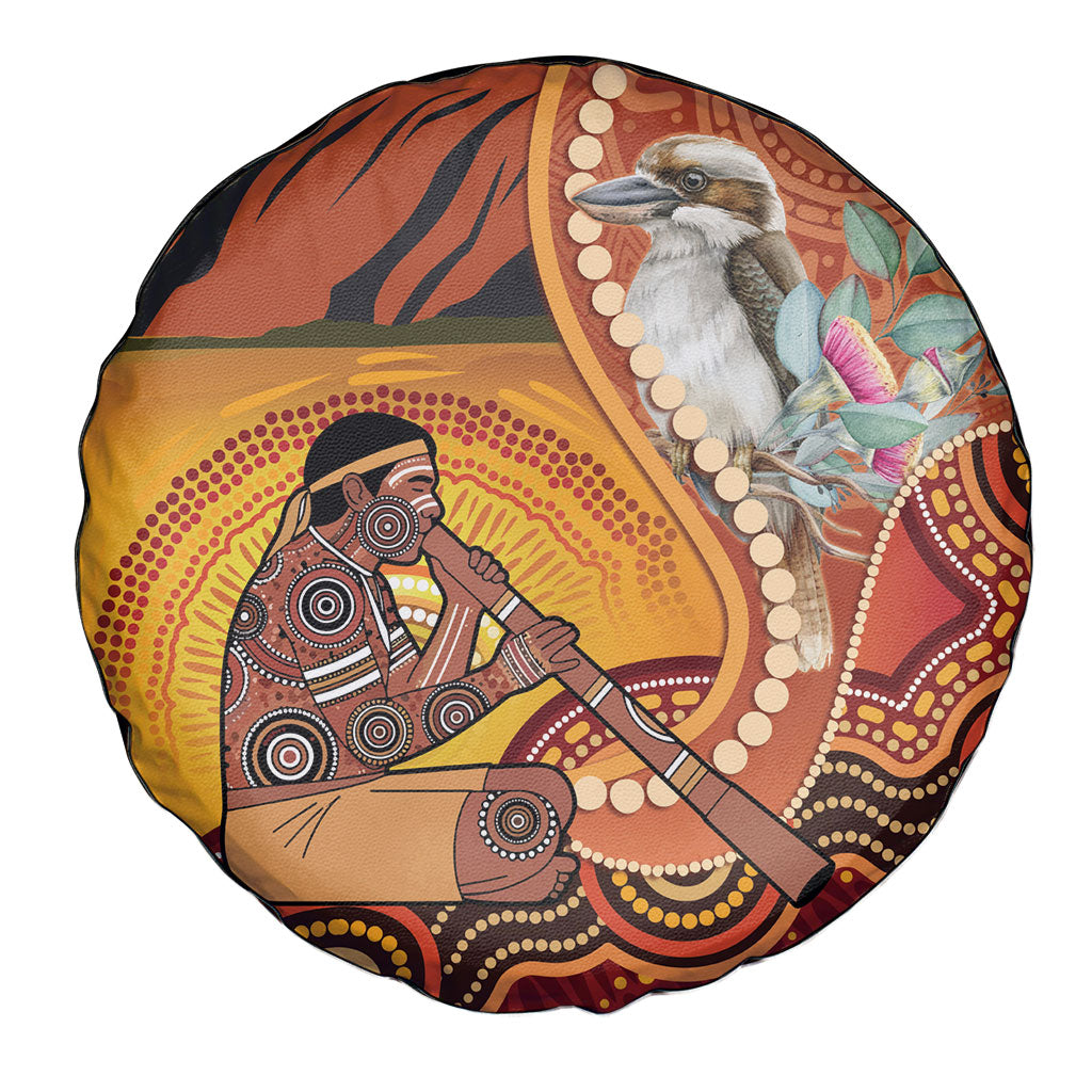 Australia Didgeridoo Spare Tire Cover Aussie Kookaburra Indigenous Dot Art