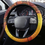 Australia Didgeridoo Steering Wheel Cover Aussie Kookaburra Indigenous Dot Art