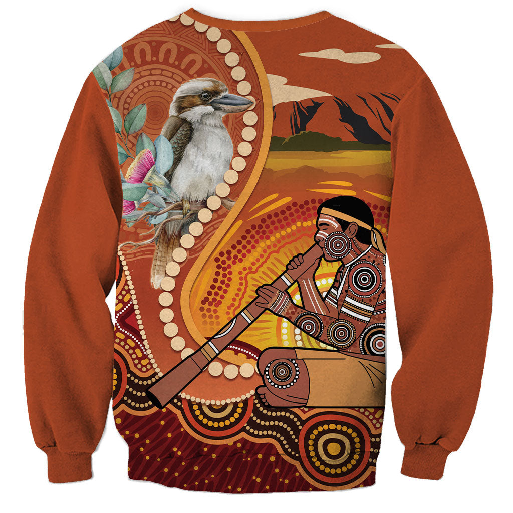 Australia Didgeridoo Sweatshirt Aussie Kookaburra Indigenous Dot Art