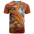 Australia Didgeridoo T Shirt Aussie Kookaburra Indigenous Dot Art