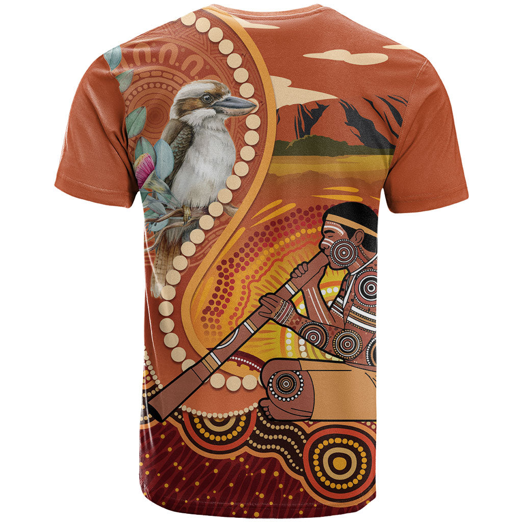 Australia Didgeridoo T Shirt Aussie Kookaburra Indigenous Dot Art