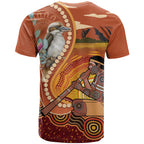 Australia Didgeridoo T Shirt Aussie Kookaburra Indigenous Dot Art