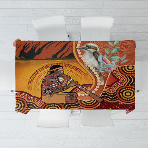 Australia Didgeridoo Tablecloth Aussie Kookaburra Indigenous Dot Art