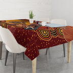 Australia Didgeridoo Tablecloth Aussie Kookaburra Indigenous Dot Art