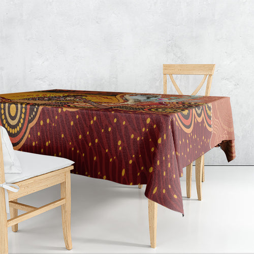 Australia Didgeridoo Tablecloth Aussie Kookaburra Indigenous Dot Art