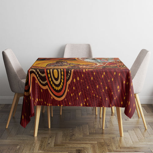 Australia Didgeridoo Tablecloth Aussie Kookaburra Indigenous Dot Art